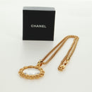 CHANEL Loupe Necklace metal Gold CC Auth 133226V-15