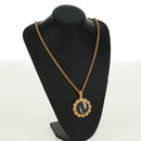CHANEL Loupe Necklace metal Gold CC Auth 133226V-16