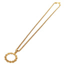 CHANEL Loupe Necklace metal Gold CC Auth 133226V-2