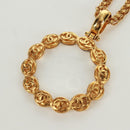 CHANEL Loupe Necklace metal Gold CC Auth 133226V-3