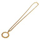 CHANEL Loupe Necklace metal Gold CC Auth 133226V-8