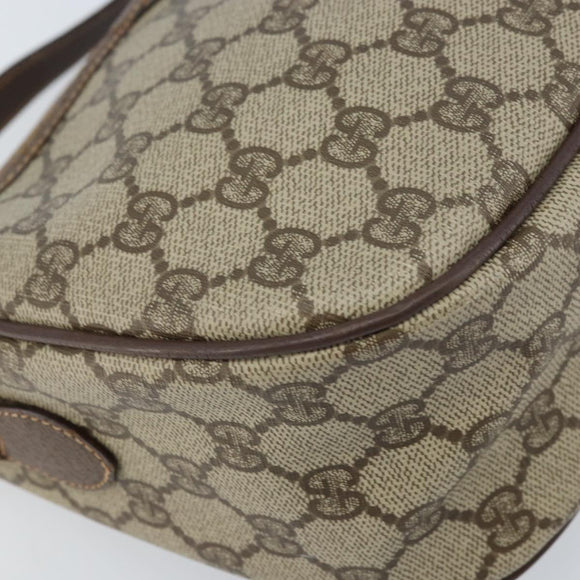 GUCCI GG Supreme Web Sherry Line Bag PVC Beige Gold 89 02 077 Auth 133234