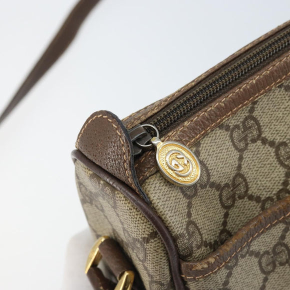 GUCCI GG Supreme Web Sherry Line Bag PVC Beige Gold 89 02 077 Auth 133234