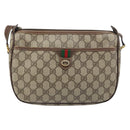 GUCCI GG Supreme Web Sherry Line Bag PVC Beige Gold 89 02 077 Auth 133234-13