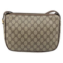 GUCCI GG Supreme Web Sherry Line Bag PVC Beige Gold 89 02 077 Auth 133234-2