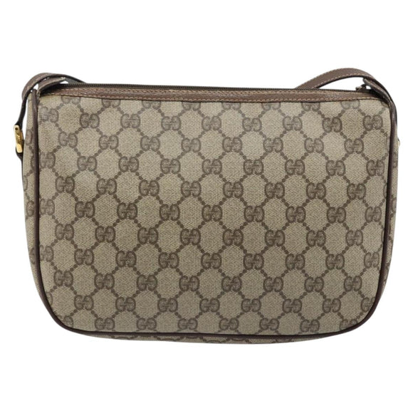 GUCCI GG Supreme Web Sherry Line Bag PVC Beige Gold 89 02 077 Auth 133234
