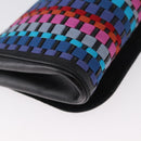 FENDI Shoulder Bag Leather Fabric Multicolor Gold Auth 133235SAM-17