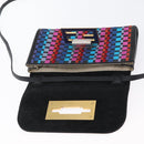 FENDI Shoulder Bag Leather Fabric Multicolor Gold Auth 133235SAM-20