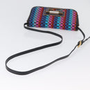 FENDI Shoulder Bag Leather Fabric Multicolor Gold Auth 133235SAM-7
