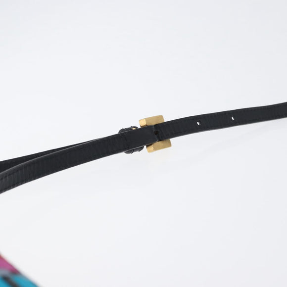FENDI Shoulder Bag Leather Fabric Multicolor Gold Auth 133235SAM
