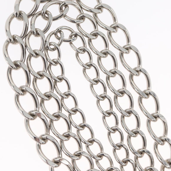 CHANEL COCO Mark Chain Clip for Costumes Belt metal Silver CC Auth 133239M
