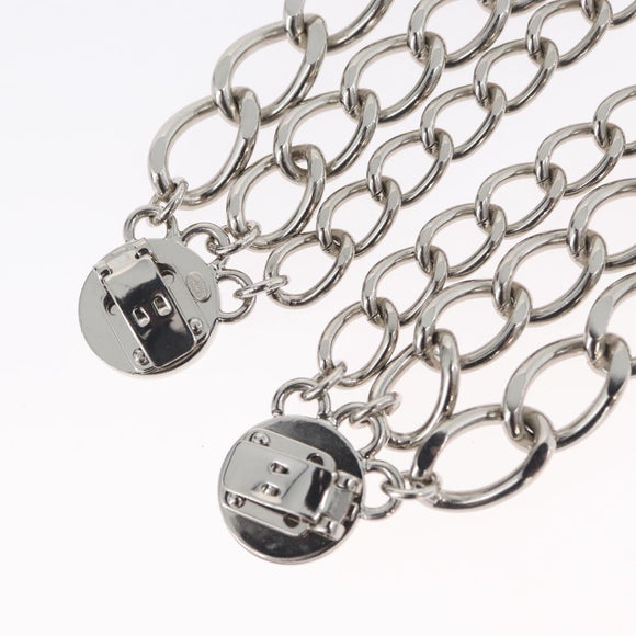 CHANEL COCO Mark Chain Clip for Costumes Belt metal Silver CC Auth 133239M