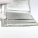 CHANEL Matelasse COCO Mark Bifold Wallet Lamb Skin Silver CC Auth 133240A-20