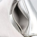 CHANEL Matelasse COCO Mark Bifold Wallet Lamb Skin Silver CC Auth 133240A-24