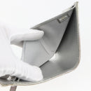 CHANEL Matelasse COCO Mark Bifold Wallet Lamb Skin Silver CC Auth 133240A-9