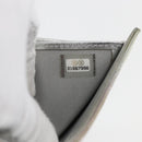 CHANEL Matelasse COCO Mark Bifold Wallet Lamb Skin Silver CC Auth 133240A-11