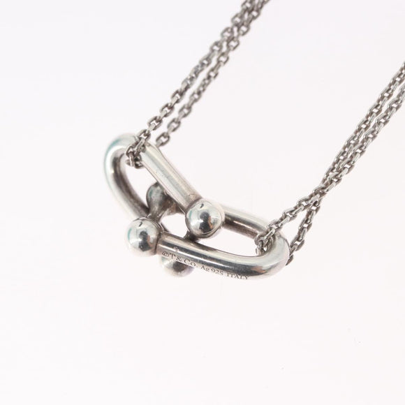 TIFFANY&Co. Hardware Double Link Necklace Ag925 Silver Auth 133241SAM