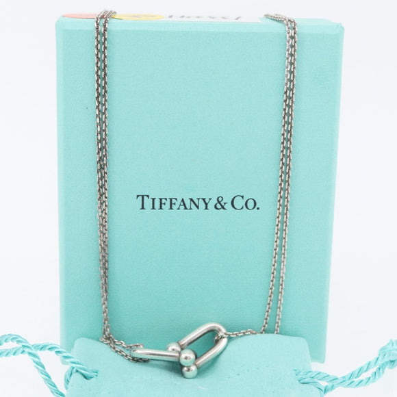 TIFFANY&Co. Hardware Double Link Necklace Ag925 Silver Auth 133241SAM