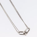 TIFFANY&Co. Hardware Double Link Necklace Ag925 Silver Auth 133241SAM-4