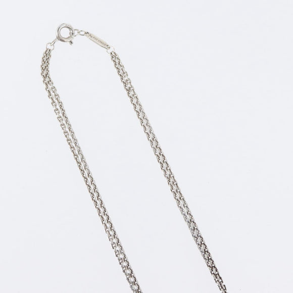 TIFFANY&Co. Hardware Double Link Necklace Ag925 Silver Auth 133241SAM