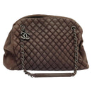 CHANEL Matelasse Chain Shoulder Bag Leather Brown CC Auth 133258-1