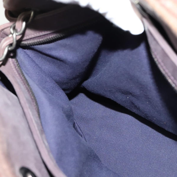 CHANEL Matelasse Chain Shoulder Bag Leather Brown CC Auth 133258