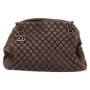 CHANEL Matelasse Chain Shoulder Bag Leather Brown CC Auth 133258-13