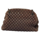 CHANEL Matelasse Chain Shoulder Bag Leather Brown CC Auth 133258-2