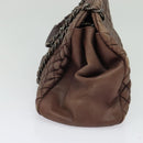 CHANEL Matelasse Chain Shoulder Bag Leather Brown CC Auth 133258-4