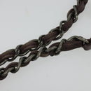 CHANEL Matelasse Chain Shoulder Bag Leather Brown CC Auth 133258-8