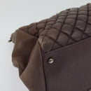 CHANEL Matelasse Chain Shoulder Bag Leather Brown CC Auth 133258-15