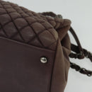 CHANEL Matelasse Chain Shoulder Bag Leather Brown CC Auth 133258-16