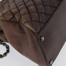 CHANEL Matelasse Chain Shoulder Bag Leather Brown CC Auth 133258-17