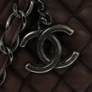 CHANEL Matelasse Chain Shoulder Bag Leather Brown CC Auth 133258-10