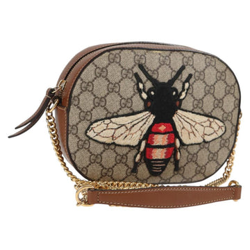 GUCCI GG Supreme Animalie Shoulder Bag PVC Europe Only Beige 409535 Auth 133260V