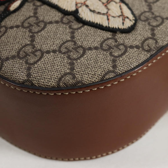 GUCCI GG Supreme Animalie Shoulder Bag PVC Europe Only Beige 409535 Auth 133260V