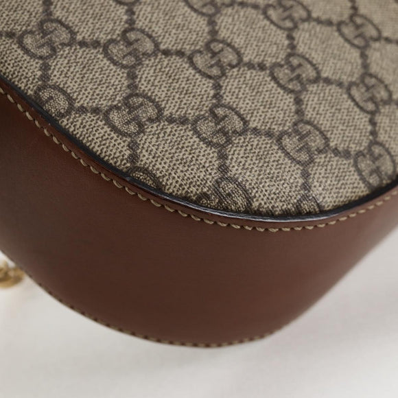 GUCCI GG Supreme Animalie Shoulder Bag PVC Europe Only Beige 409535 Auth 133260V