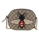 GUCCI GG Supreme Animalie Shoulder Bag PVC Europe Only Beige 409535 Auth 133260V-13