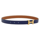 HERMES Constance Belt Leather Gold Blue Auth 133264-1