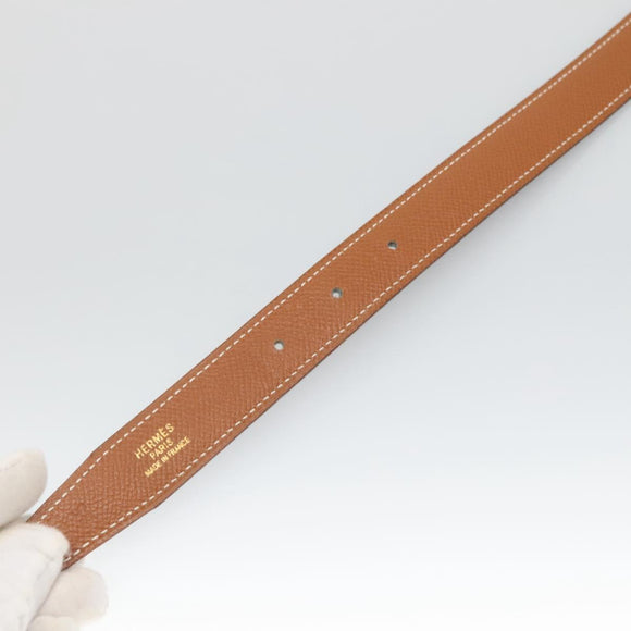 HERMES Constance Belt Leather Gold Blue Auth 133264