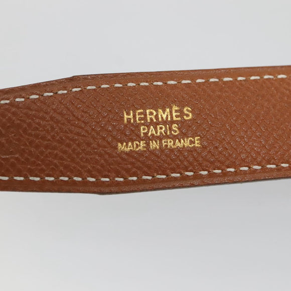 HERMES Constance Belt Leather Gold Blue Auth 133264