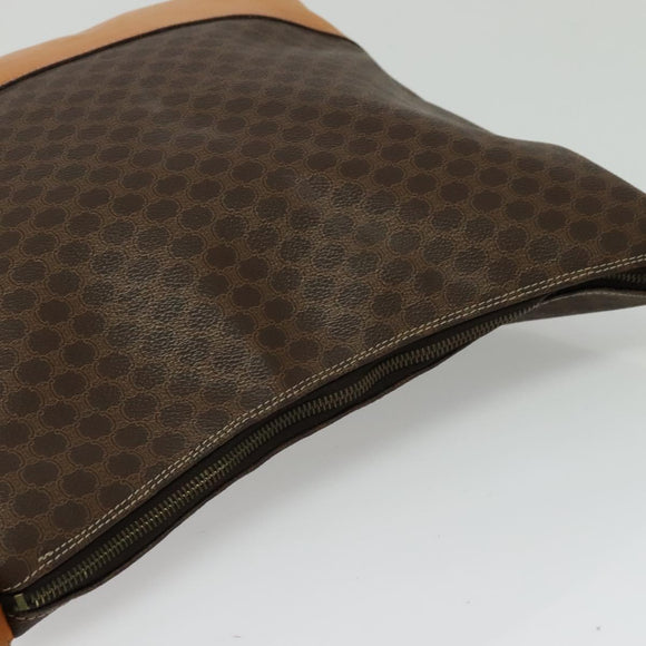 CELINE Macadam Canvas Shoulder Bag PVC Leather Brown Gold Auth 133267