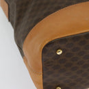 CELINE Macadam Canvas Shoulder Bag PVC Leather Brown Gold Auth 133267-16