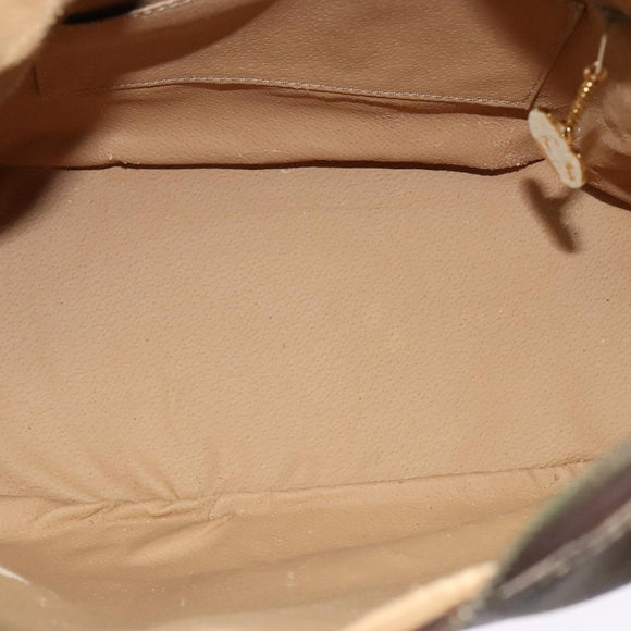 CELINE Macadam Canvas Shoulder Bag PVC Leather Brown Gold Auth 133267