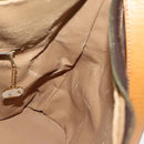 CELINE Macadam Canvas Shoulder Bag PVC Leather Brown Gold Auth 133267-19