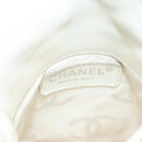 CHANEL Cambon Line Shoulder Bag Lamb Skin White Silver CC Auth 133269V-18