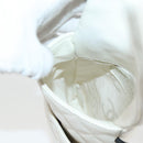 CHANEL Cambon Line Shoulder Bag Lamb Skin White Silver CC Auth 133269V-20