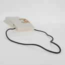 CHANEL Cambon Line Shoulder Bag Lamb Skin White Silver CC Auth 133269V-7