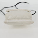 CHANEL Cambon Line Shoulder Bag Lamb Skin White Silver CC Auth 133269V-5