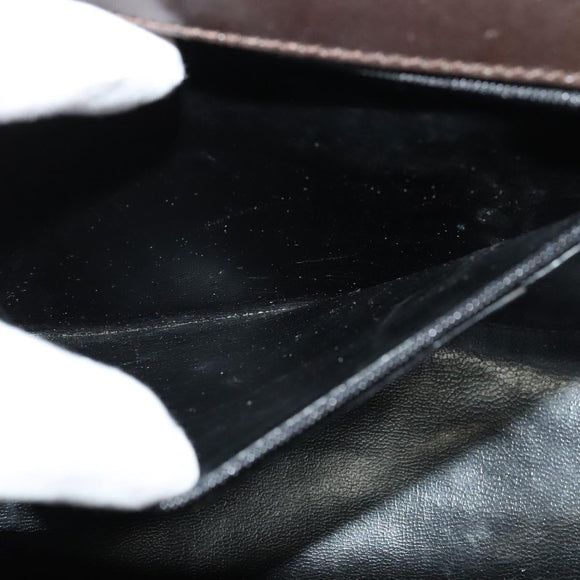 Salvatore Ferragamo Gancini Shoulder Bag Leather Brown Gold Auth 133270